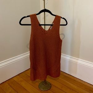 LOFT Women's V-Neck Sweater in Rust